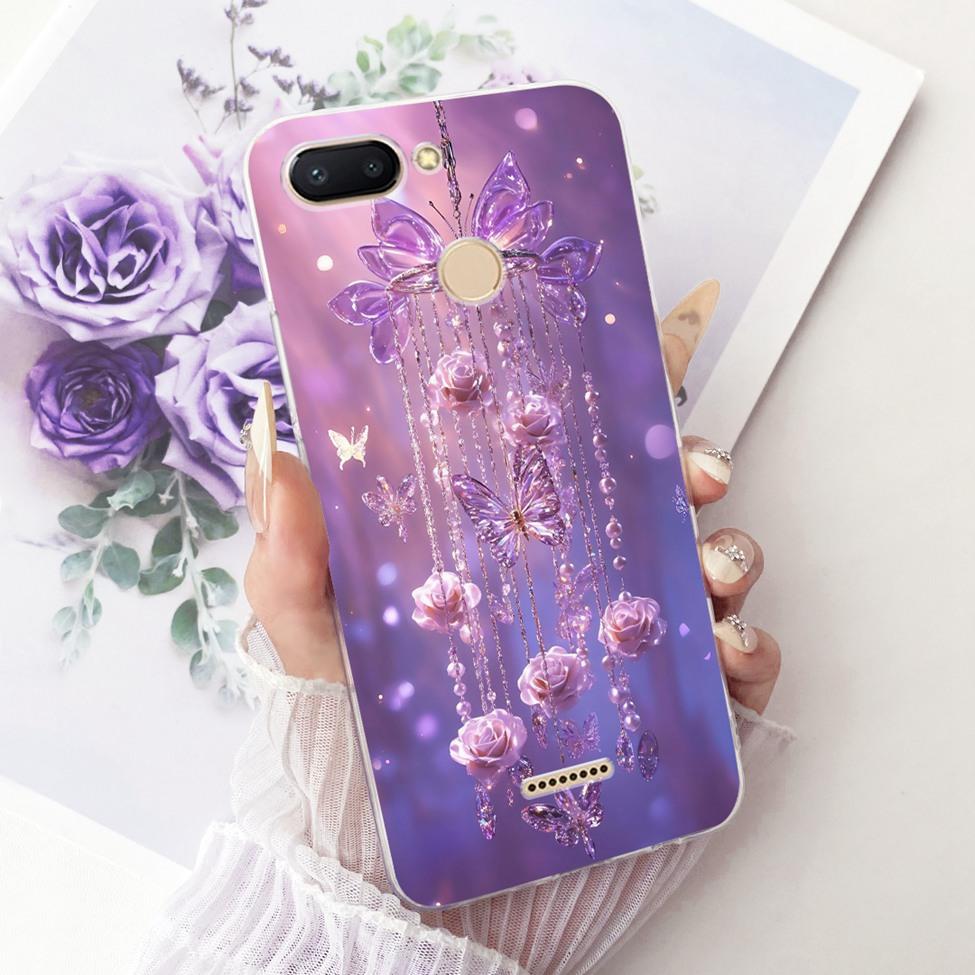 For Redmi 6 Case Cover Transparent Cute Cat Fashion Butterfly Funny Cool Painted Casing M1804C3DH M1804C3DG M1804C3DI