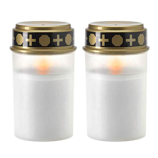 2 Stück Outdoor Friedhofsritual Wasserdichte Kerzenlampe Solarbetrieben Elektrisches Licht