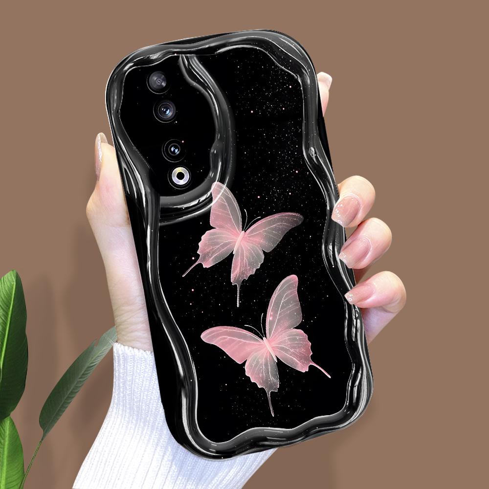 Model drăguț de desene animate Carcasă cu textura cremă cu margine ondulată Husă din silicon moale pentru telefon pentru Huawei Honor Infinix Tecno iPhone