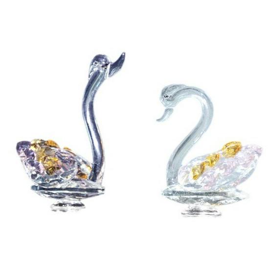 Crystal Swan Car Air Freshener & Perfume Holder - Stylish Interior Ornament