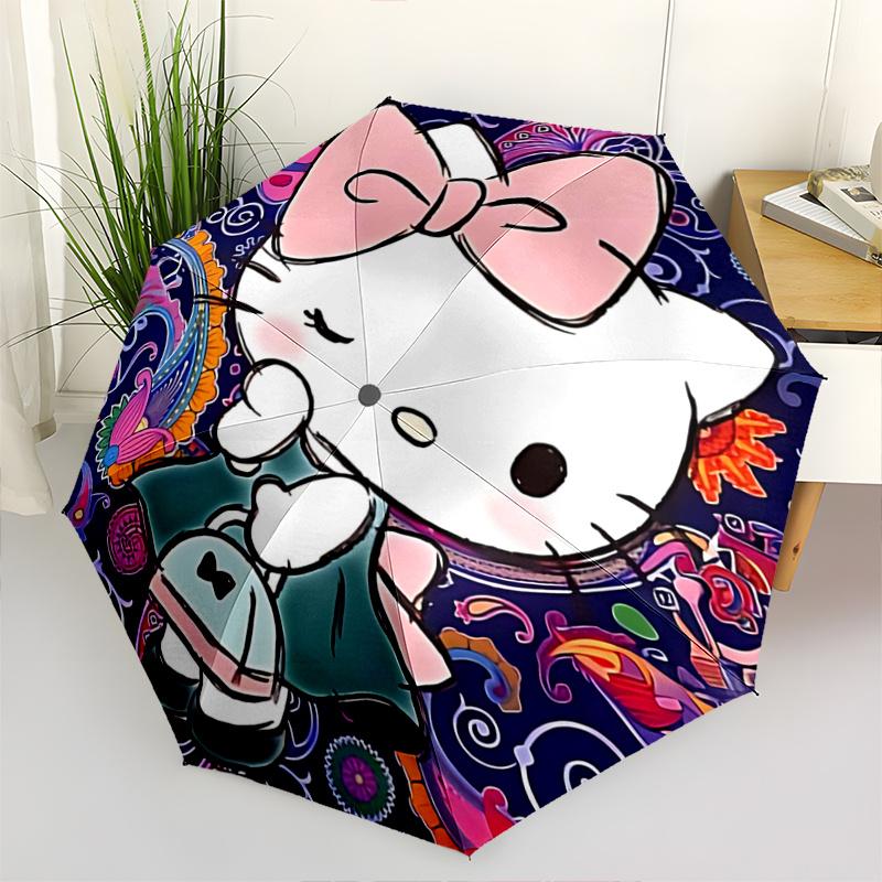 

1pc Hello Kitty Automatic Opening/Closing Umbrella with Foldable Design, Outdoor for Fans, Travelers, Everyday Use, Festive Gift (8 Bones Iron Frame).