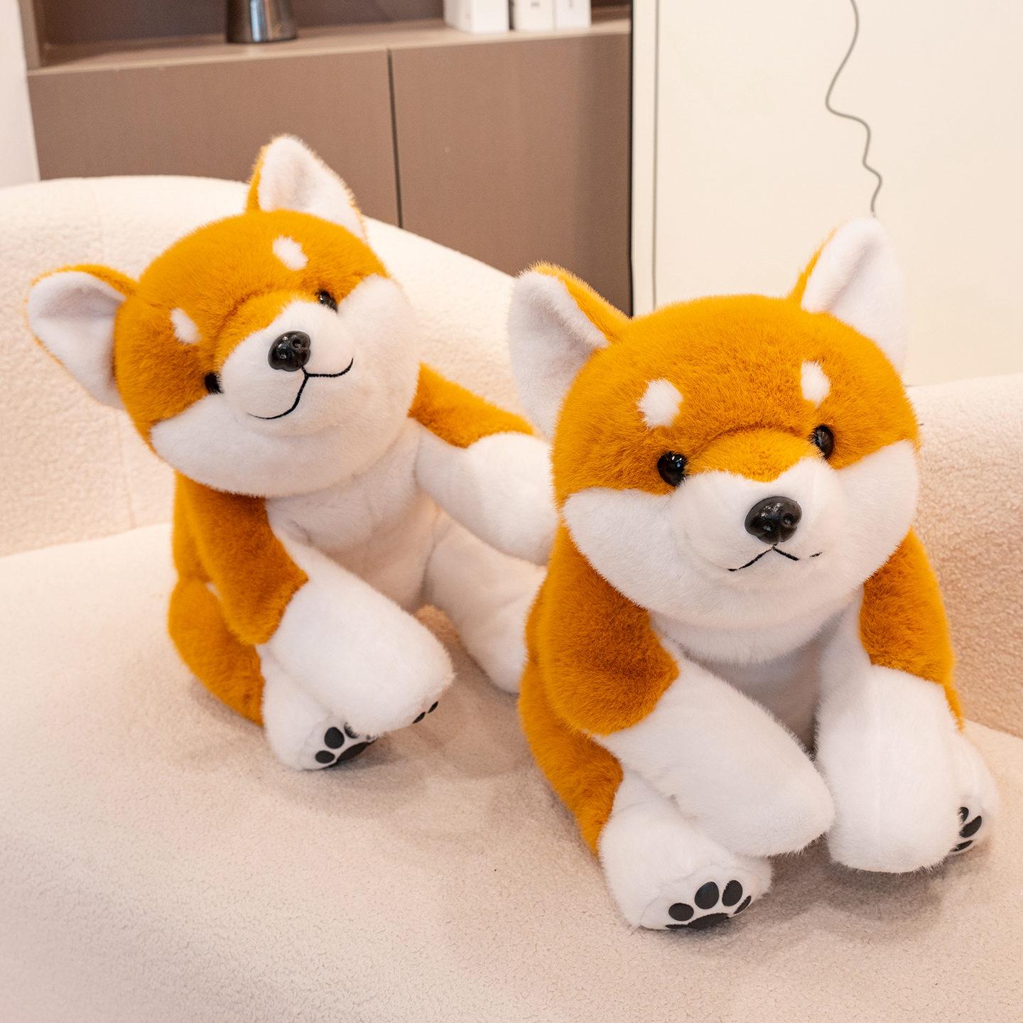 Household Items No.2 Women's 30-65Cm Ins New Kawaii Shiba Inu Dog Plush Toy Cartoon Stuffed Animal Soft Cuddly Baby Plushie Doll Lie Prone Toy For Girls Gift