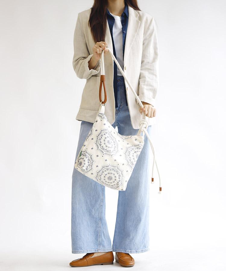 Green Stuff Loose Fit Rope Shopper Bag R2 Paisley - All Ivory S