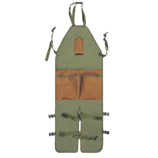 

Садовый фартук из ткани Оксфорд с несколькими карманами и разделенными ножками, дизайн рабочего фартука для домашней мастерской, садоводства темно-коричневого