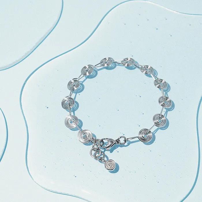 Snail Circle Surgical Steel Chain Bracelet (C2403AC1204_SV)