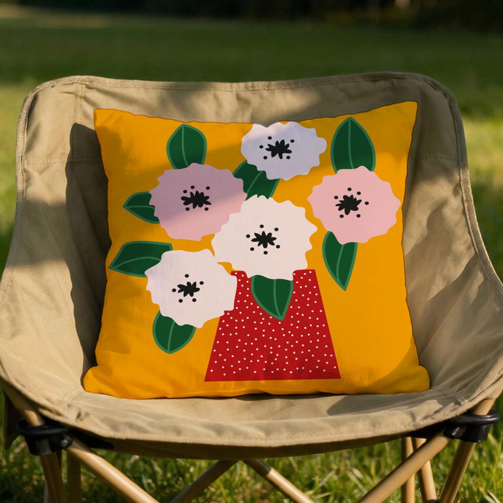 Plants and Flowers Cushion Cover Soft Reversible Durable Pillow Cover MultiScene Use for Home Car Daily Comfort
