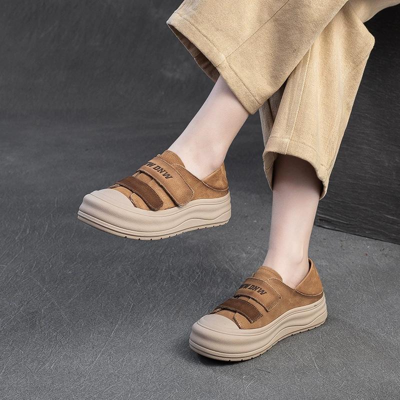 Fashion GKTINOO Genuine Cow Leather Women Sneakers Plus Size Spring Autumn Ladies Casual Shoes Retro Vulcanized Woman Summer Loafers