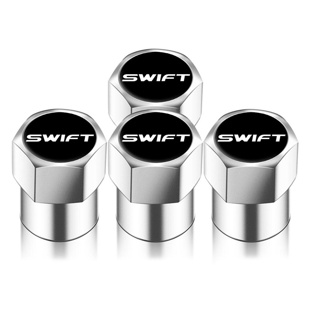 

4PCS Universal DIY Car Wheel Tire Air Valve Caps Stem Car Stickers For Cars Motor Auto Accessories Decor Gift ,For SWIFT серебряный