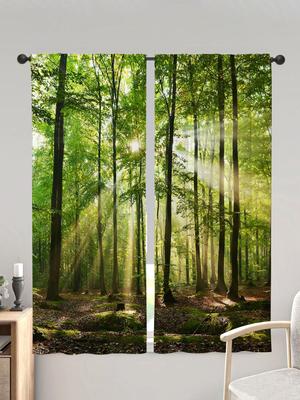 Forest Sunshine Natural Windowpane Drapes , Ideal Ideal for Bedchamber Office Livingroom Space Study Kitchen Door Household DecorationHook