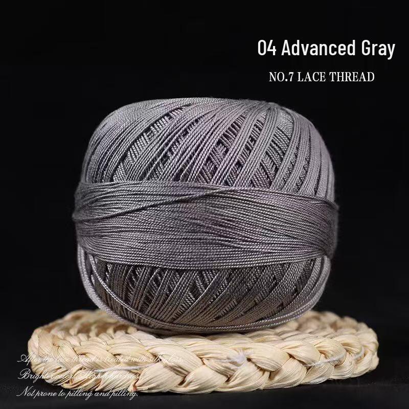 No. 7 Pure Cotton Silk Lace Yarn – Hand-Knitted, Strong Twist, Soft Half-Sleeve Crochet Yarn