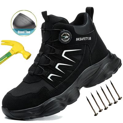 Rotating Button Safety Shoes Men Anti-smash Anti-puncture Work Shoes Breathable Men Sport Shoes Security Protective Boots 41-46