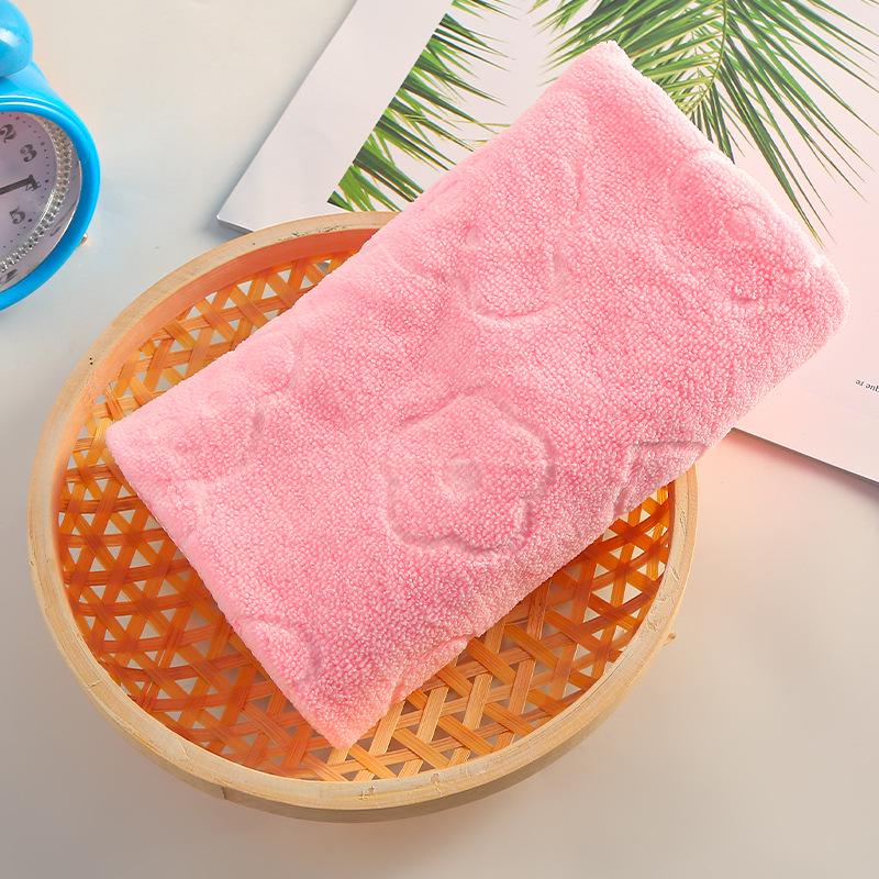 Soft Quick-Dry Embossed Microfiber Bear Bath Towel
