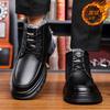Snow boots winter velvet thickened high-top warm Martin boots non-slip dad cotton boots thick-soled leather boots