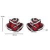 Silver Earrings Red Roses Studs Silver 925