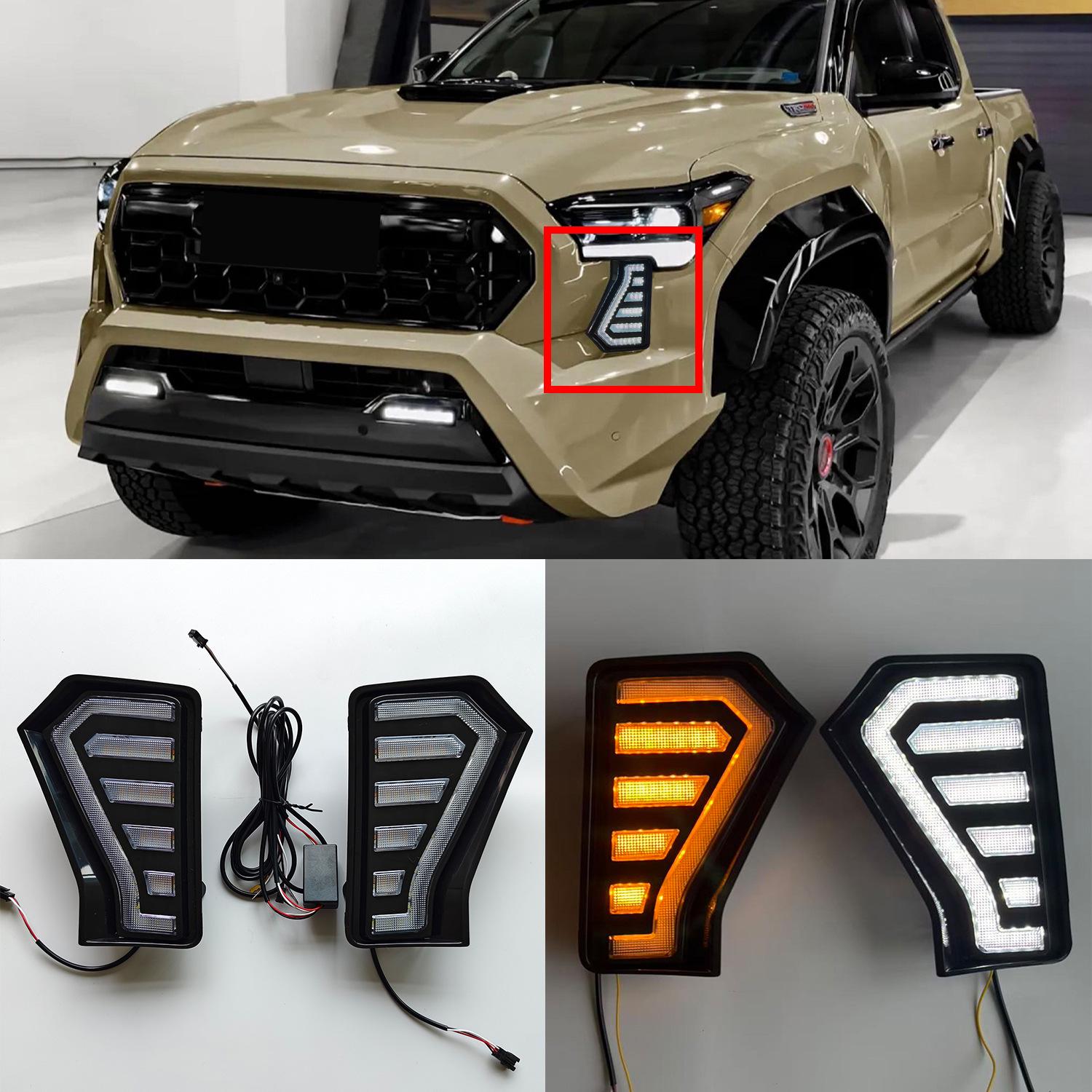 

Toyota Tacoma 2023-2025 LED Daytime Running Lights with Flowing Turn Signal