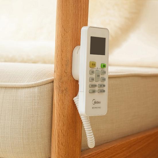 Remote Control Holder with Spring Rope Self-adhesive No Drill TV Air Conditioner