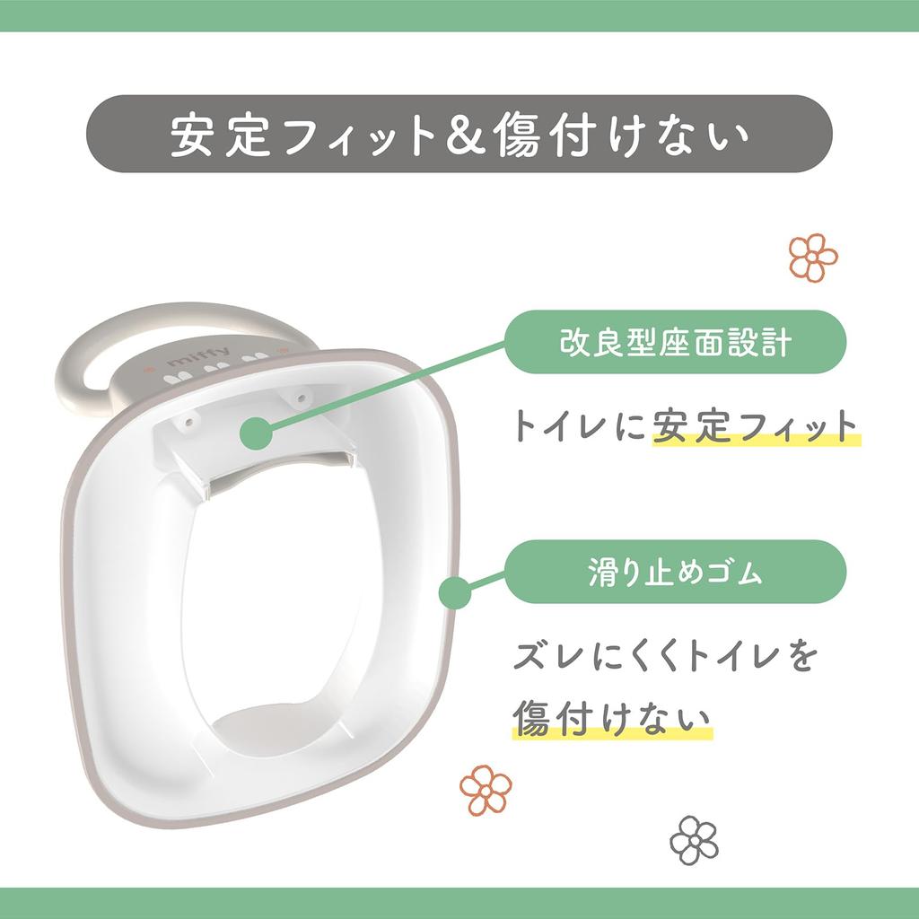 Ides Miffy Easy Pika First Potty Seat With Handle Ideal for Toilet Training Ages [Official] & 2-Way 1.5-4