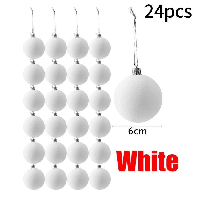 12/24pcs Christmas Decorative Ball 6cm Vintage Wine Red Velvet Decorative Ball Christmas Ball Pendant Festival Party Decoration