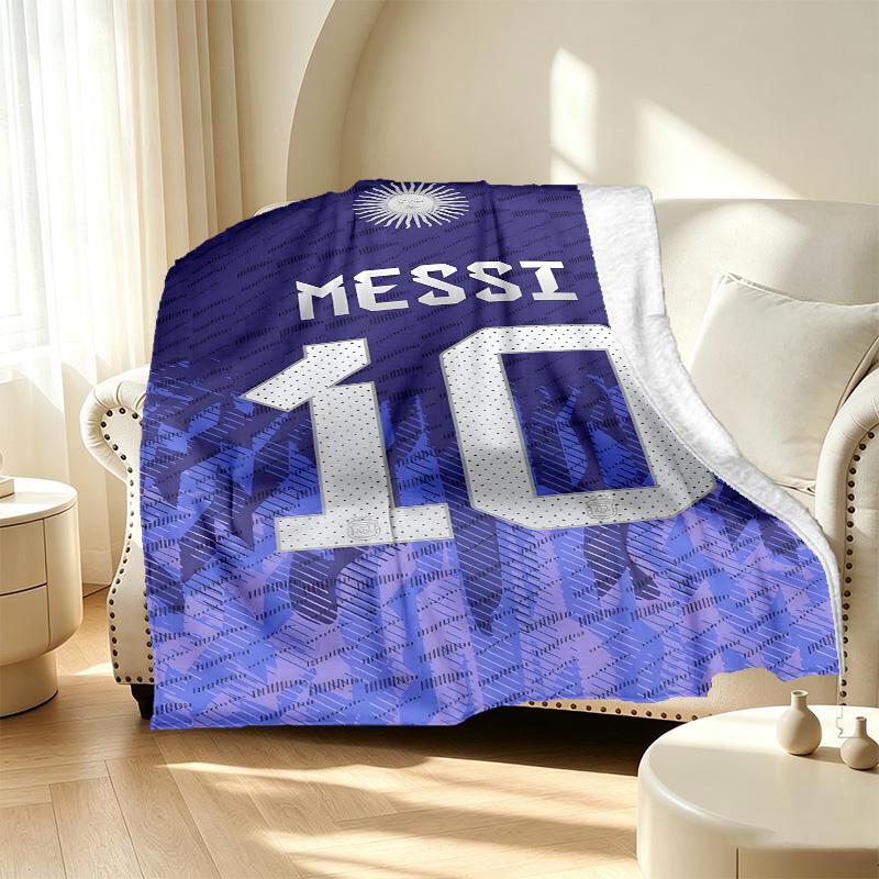 football player Pattern Blanket for Home Decoration, Bed, Sofa, Car Travel, Camping, Suitable for All Seasons, Birthday Christmas Gift