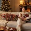 4PCS Snowman Holiday Cushion Cover Santa Claus Xmas Pillow Cover  Home Holiday Decor