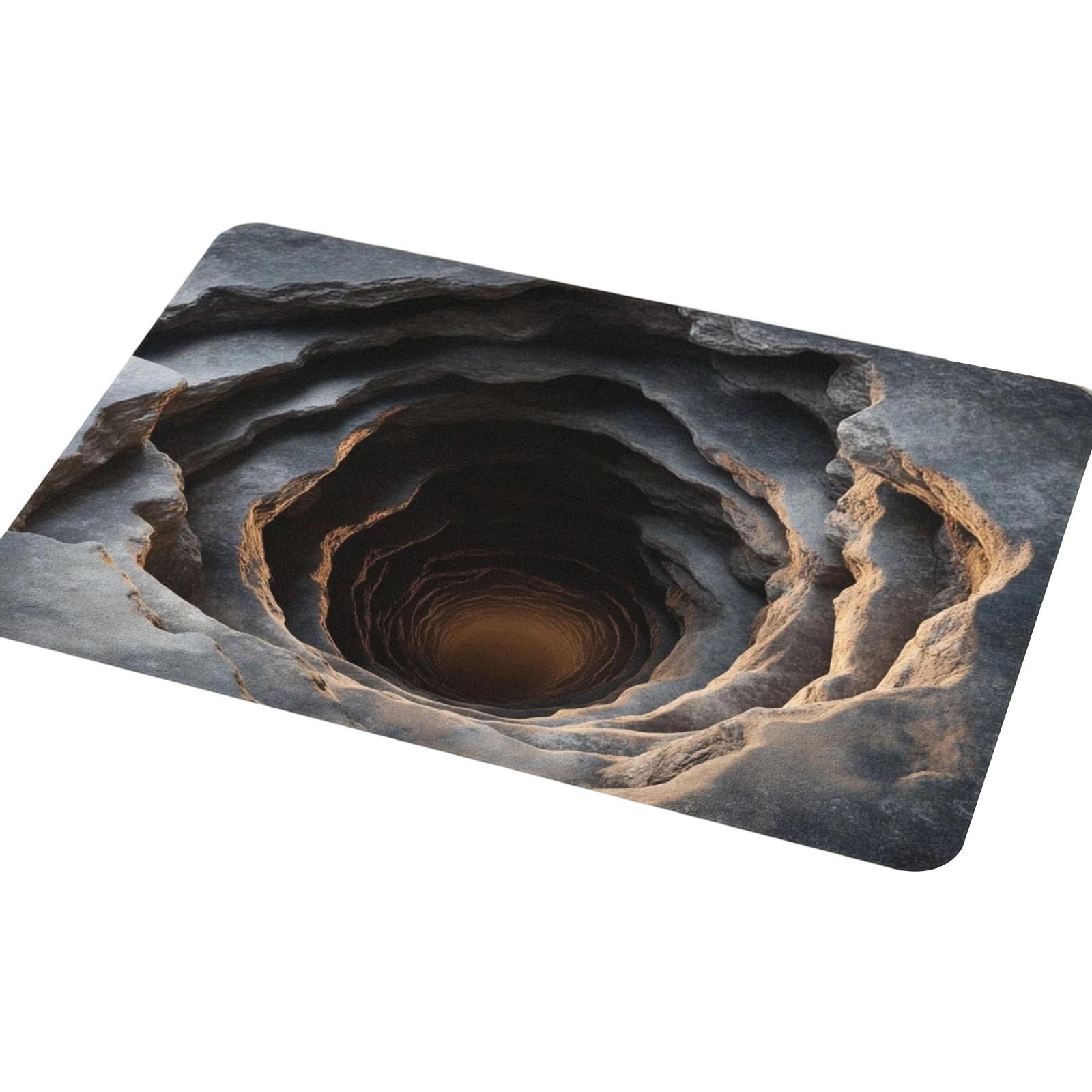

80*120cm3D Visual Effect Crystal Velvet Floor Mat For Entrance Foyer, Dirt Resistant And Easy To Maintain Door Mat One Size