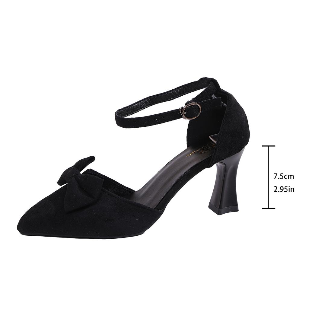 2026 Neue Mode Schleife Verziert Damen High Heel Sandalen Sommer Einfarbige Elegante Spitze Trendiger Taschenabsatz Sandalen