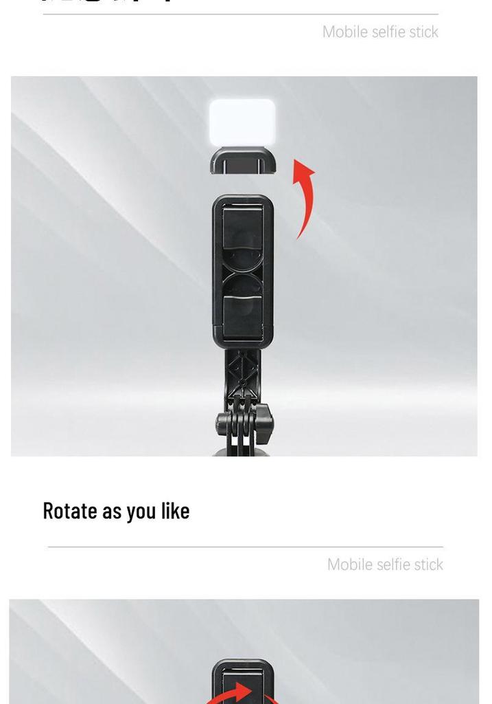 360° Rotating Anti-Shake Selfie Stick Tripod with Bluetooth Remote and Extendable Desktop Stand