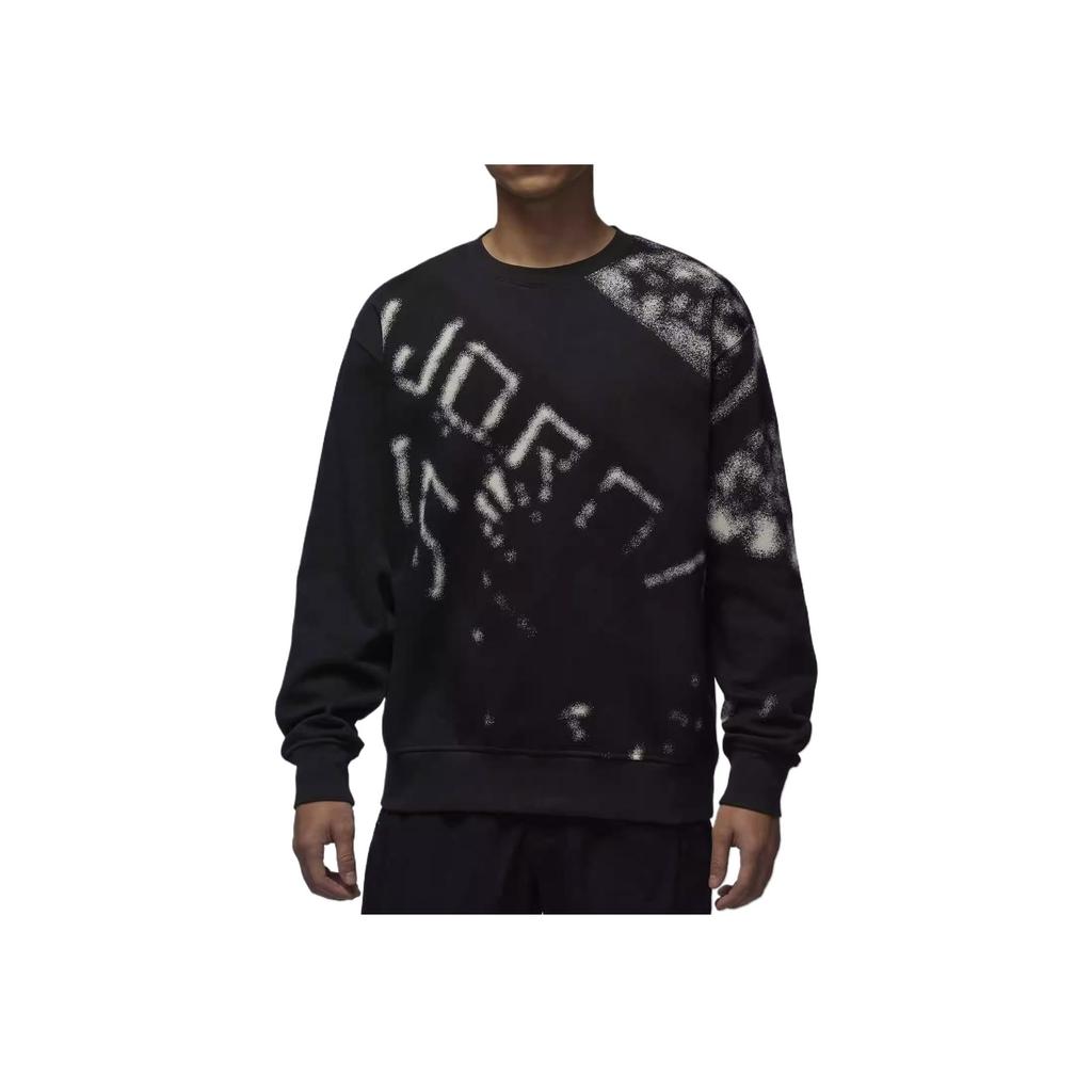 Jordan Letter Print Pattern Fleece Comfortable Soft Warm Crewneck Pullover Sweatshirt Men sweatshirt Gray Black HF9314-045