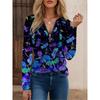 Women's Clothing Spring Autumn New Fashion Street Trendsetters Loose Type Printed Zipper Plus Size Cotton Long Sleeved T-shirt