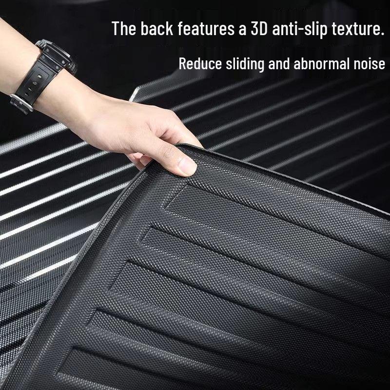 Cadillac XT6 Trunk Mat, Carbon Fiber Texture Interior Decor, Tail Box Mat