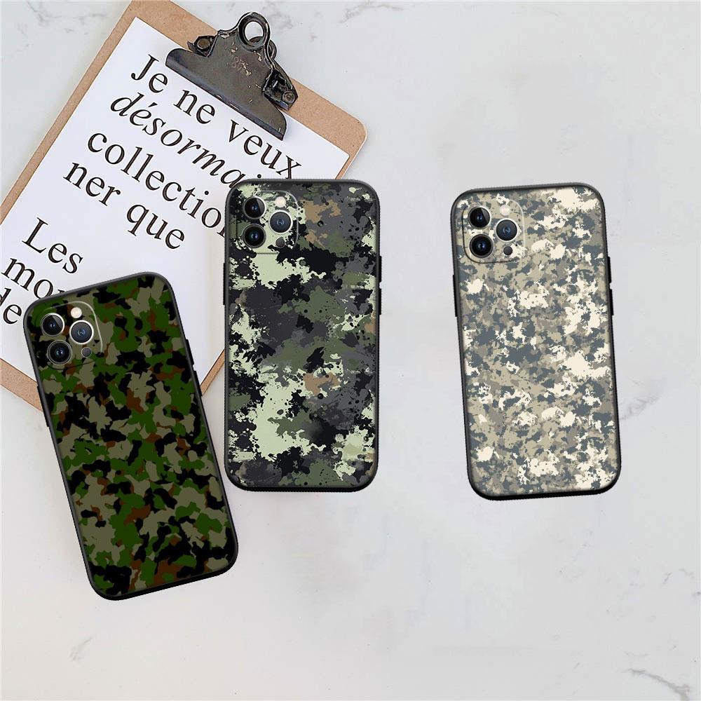 LO18 Camouflage Soft Shell Phone Case for Samsung Galaxy S20 S21 S22 Ultra FE + Plus A21S A22 A24 A25 A26 A30 A30S A31