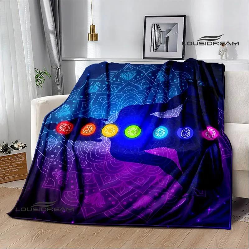 3D Chakra Printed Blankets Warm Flannel Blankets Soft and Comfortable Blanket Bed Linings Blankets for Beds Birthday Gift