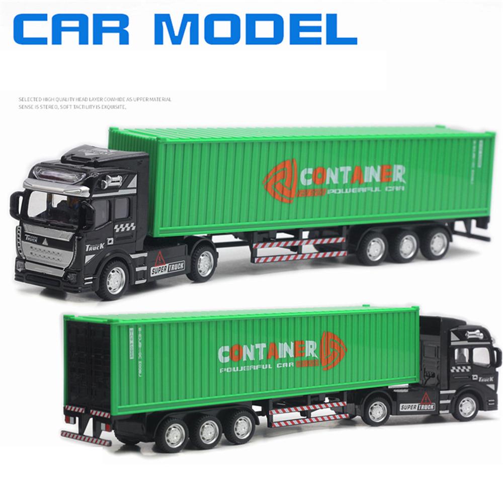 

1/48 кризисная съемная игрушка-контейнеровоз из сплава, модель строительного грузовика, моделирование для детей, подарки на день рождения 1/48-Size:32*5.5*7.5cm зелёный