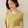 Women's V-Neck Cashmere Sweater - Slim Fit, Hollow Knit Pullover for Autumn/Winter