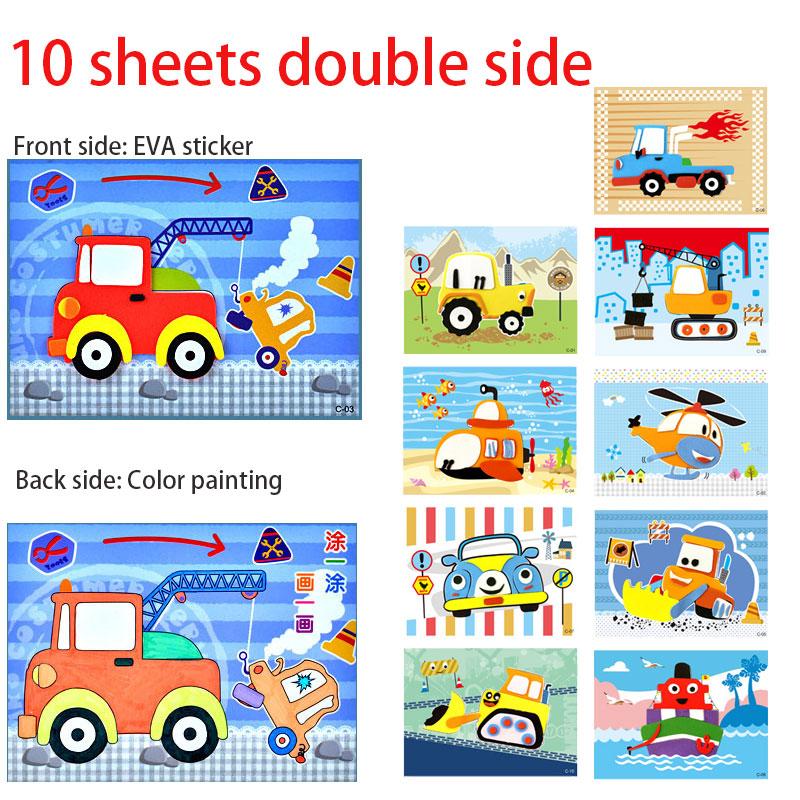 5-20 Pezzi Nuovo Puzzle Gioco Adesivo 3D in Schiuma EVA Giocattoli Educativi per l'Apprendimento di Animali Cartoni Animati Fai da Te Per Bambini Bambine Multi-disegni Stili