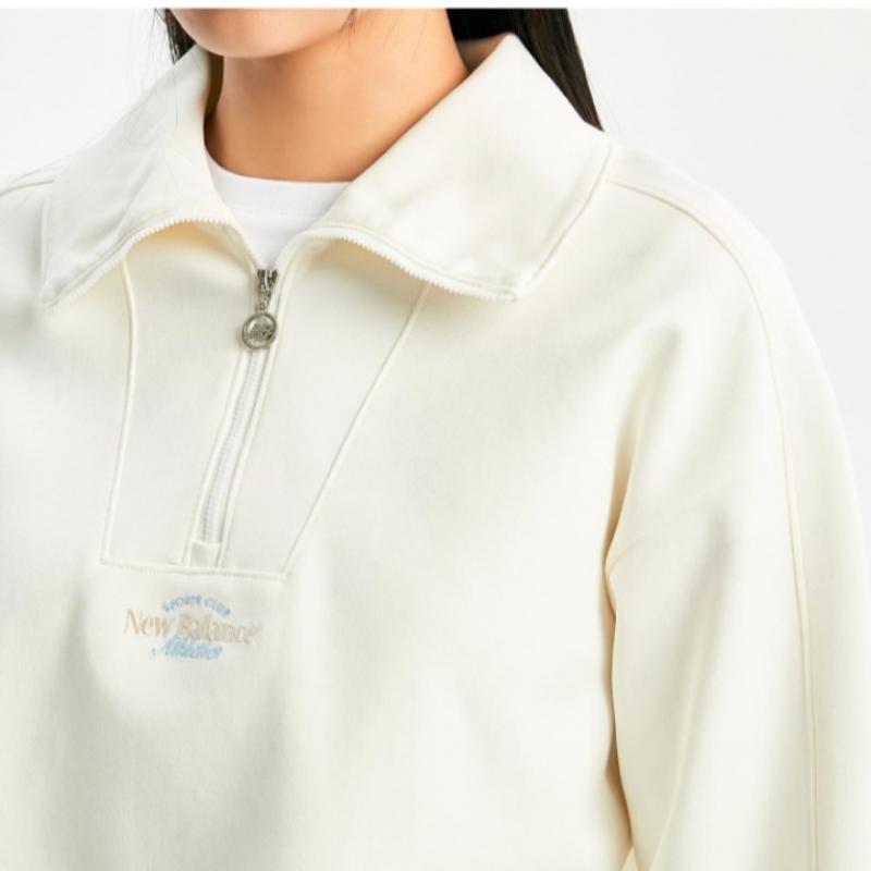 New Balance Long Sleeve Tee Nqj Nbnce1W212 64 W Signature Semi Crop Half Zip Up SWeatShirt  S