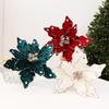 DIY Decoration Fake Flower 22cm Xmas Tree Decorations New Glitter Poinsettia  Christmas Gift