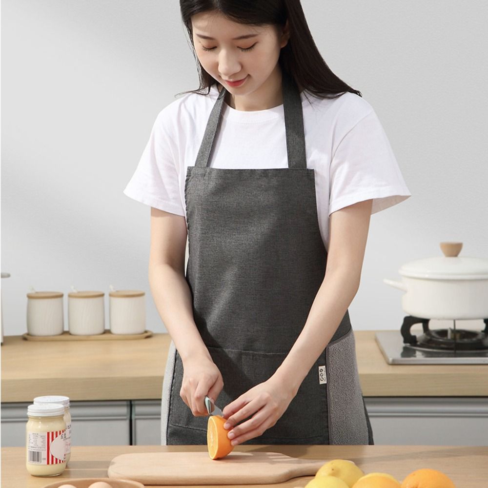 

Wear-resistant Oil-proof Barista Apron Hand-wiping Work Apron New Barber Florist Apron темно-сірий колір