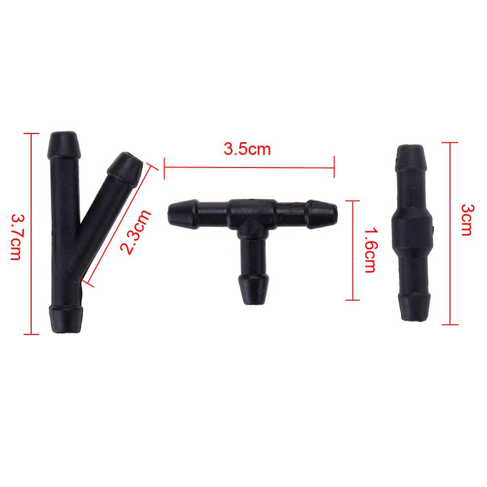 18ks Univerzální Car TY Přímý 3cestný konektor Hadice trysky stěrače do auta Spojovací hadička na hadici pro auto Vnější příslušenství