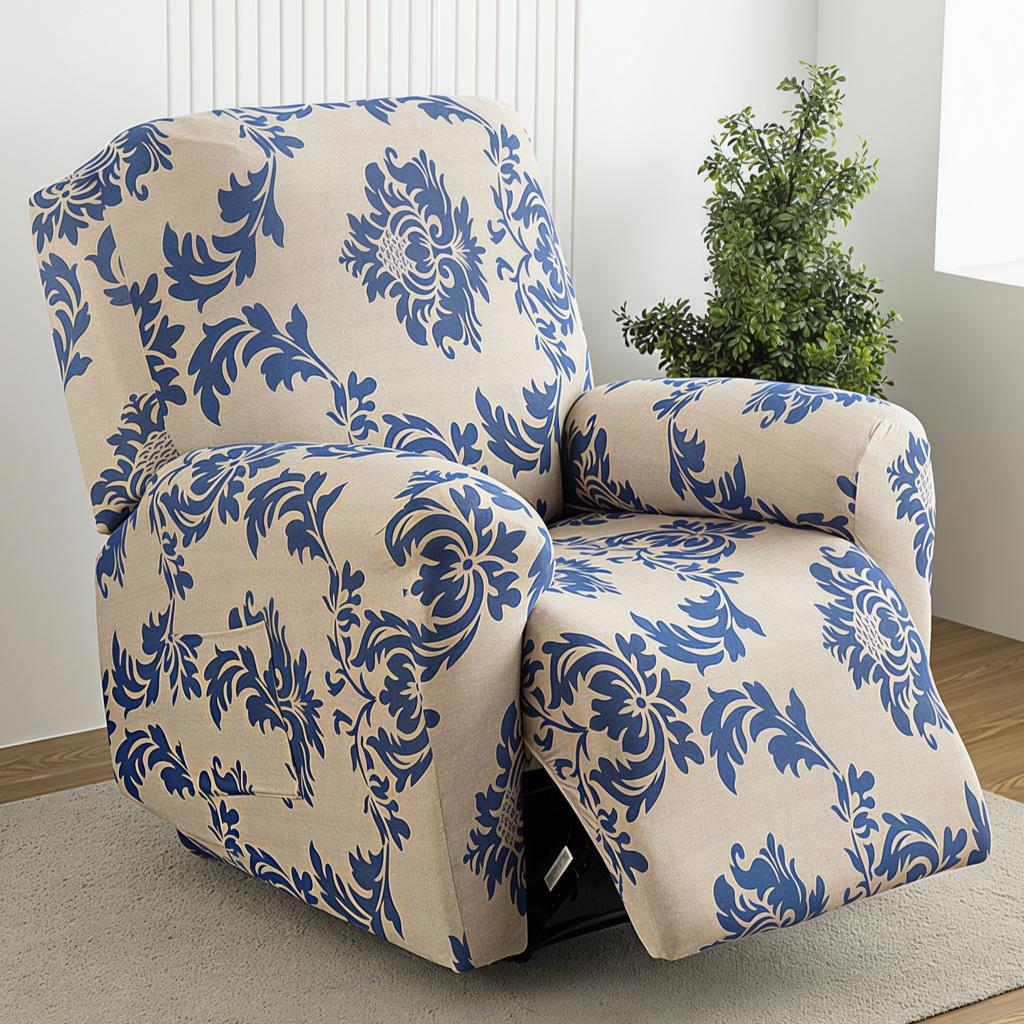 Sesselbezüge mit Taschen, bedruckt, floral, dehnbar, Sessel-Sofabezüge, rutschfeste Möbelprotektoren