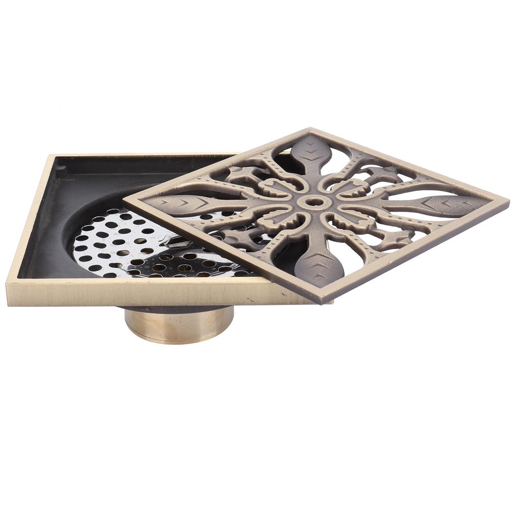 Sifon de pardoseală 10x10cm Cupru antic Deodorant Sifon de duș pentru casă Hotel Baie Toaletă