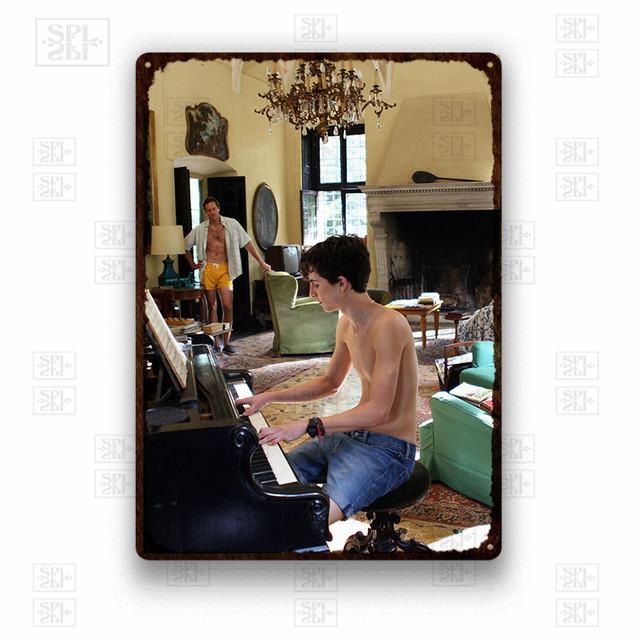 

Назови меня своим именем Металлические постеры с принтом Поп-фильмы «История любви» Металлические пластины Вывеска для паба-бара Человек Пещерный декор Металлические жестяные вывески 20x30cm