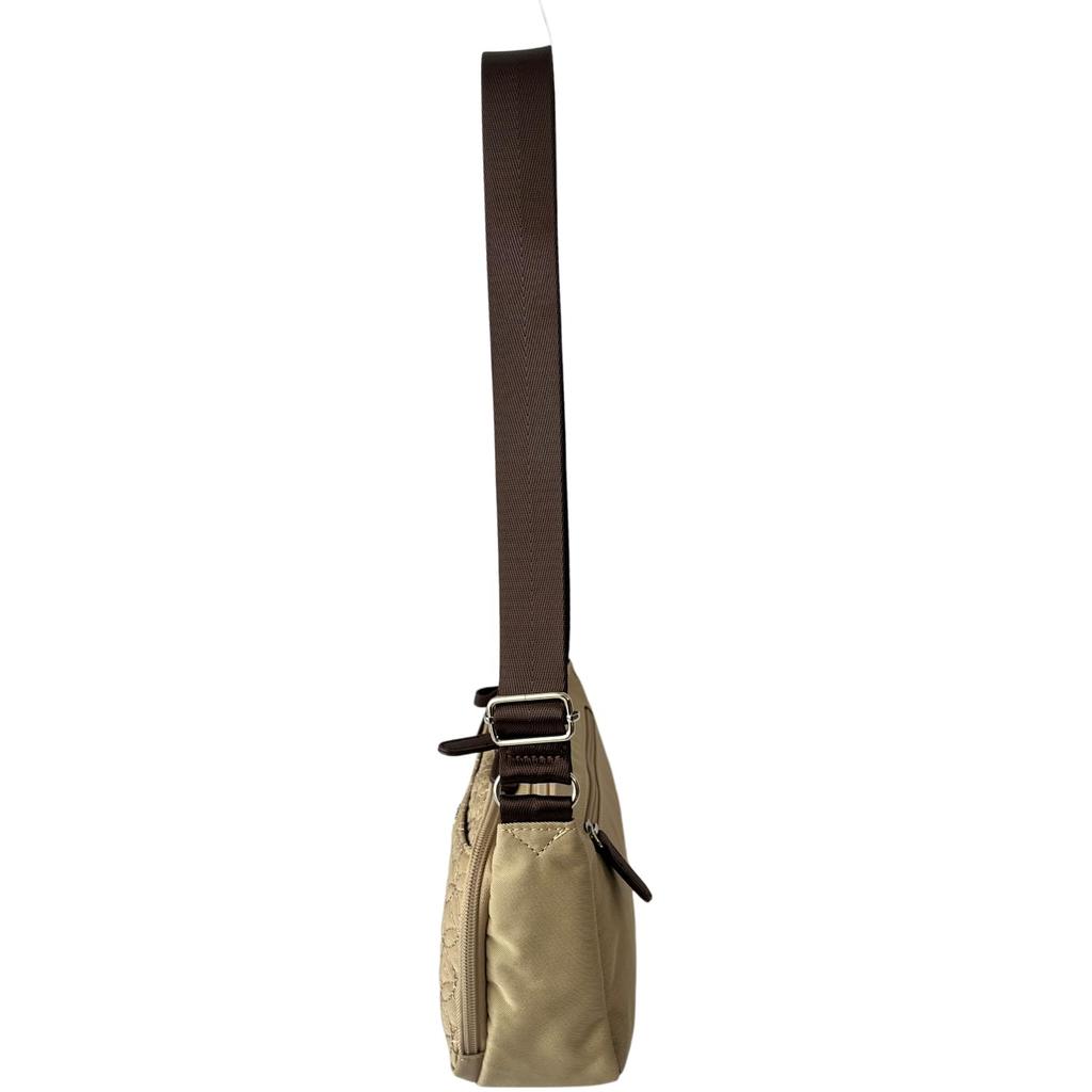 MADEMOISELLE ZAZA Pochette Multi-Rangements Brodée Charme Ruban Chat, Nylon Léger, 7141 (Gris Beige)