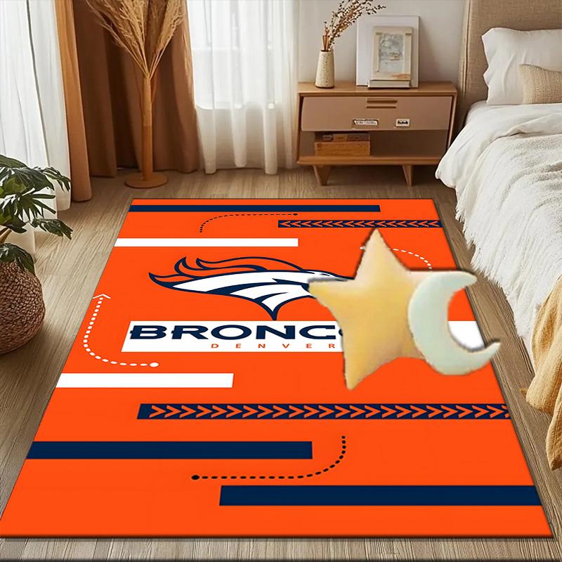 Denver Broncos Logo Rug Game Carpet, Floor Mat for Bedroom Living Room Entryway Rug, Home Decor Idea Gift for Christmas Birthday