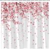 Japanese Cherry Blossom Shower Curtain Pink Floral Plum Blossom Flower Twig Weeping Falling Petals Romantic Spring Asian Garden