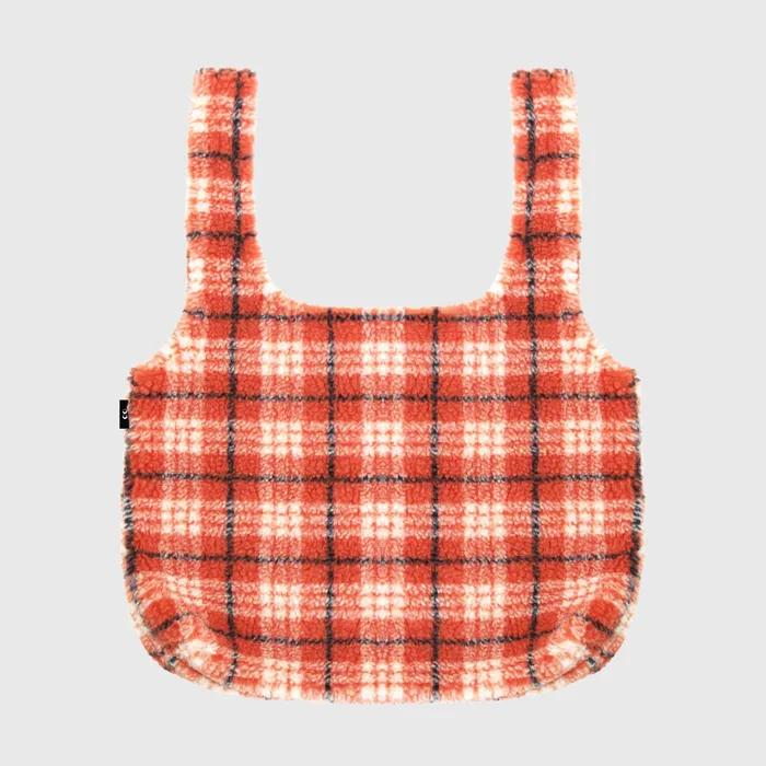 Red tartan check (wool shopping bag)