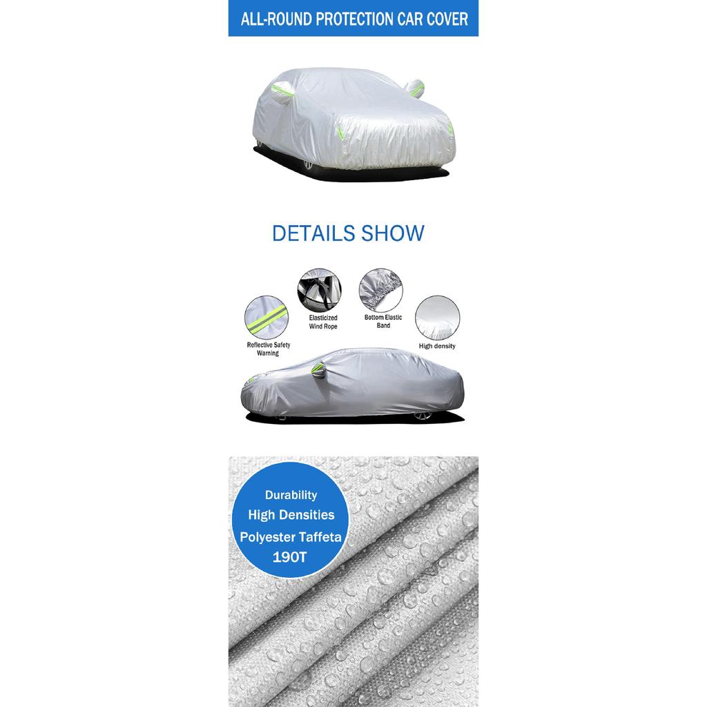 Car Cover Outdoor Protection Full Exterior Snow Cover Sunshade Dustproof Oxford Protection Cover Universal for Hatchback Sedan