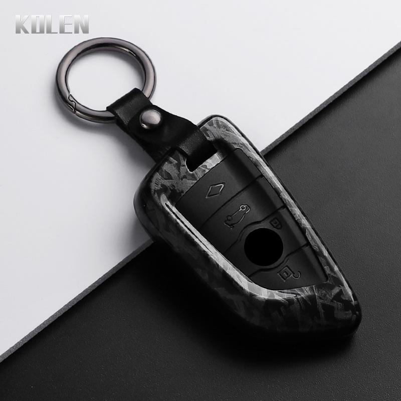 ABS Carbon Fiber Style Car Key Case Cover for BMW X1 X3 X5 X6 X7 1 3 5 6 7 Series G20 G30 G11 F15 F16 G01 G02 F48 Accessories
