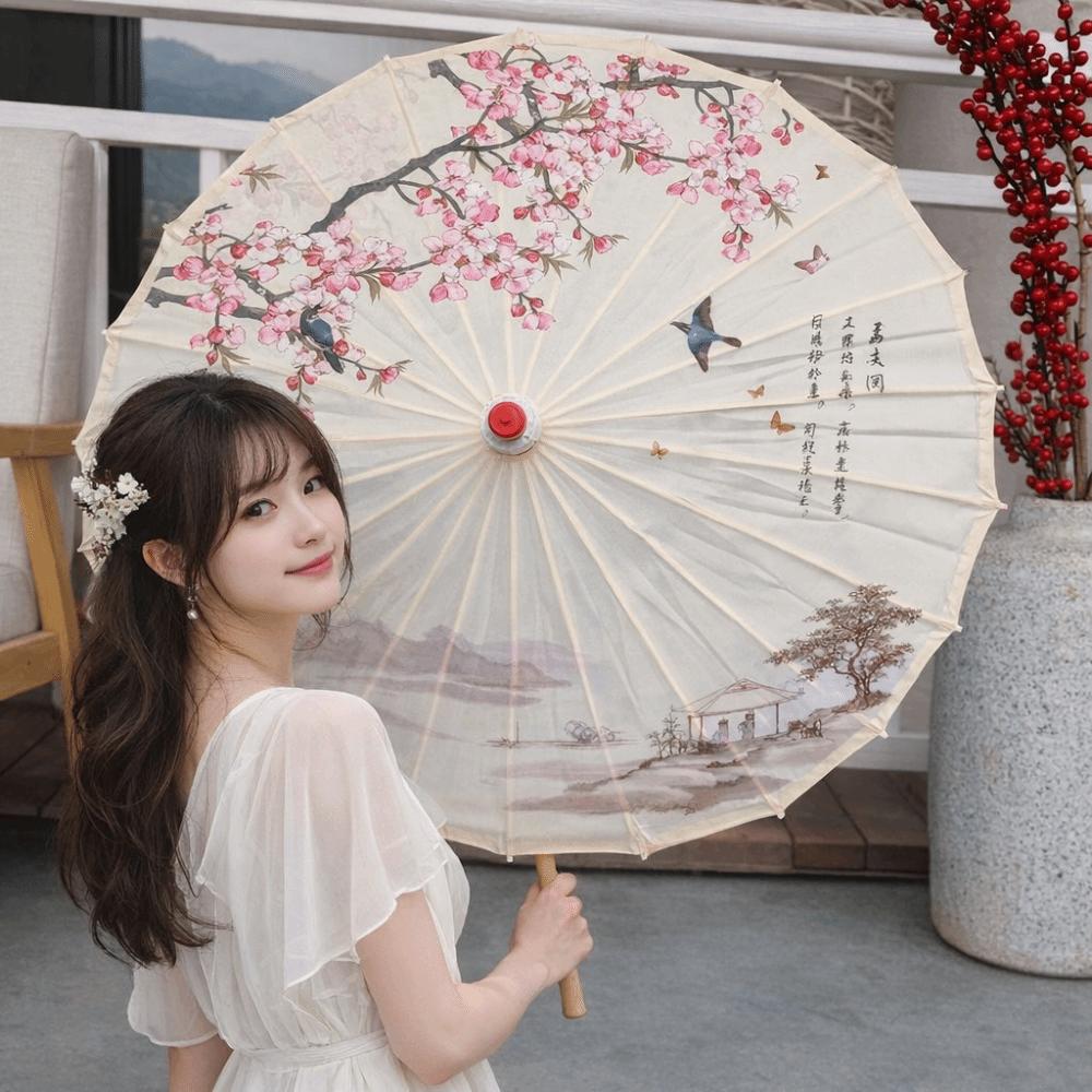 70 cm Silk Cloth Women Umbrella Chinese Style Chinese Oil Paper Umbrella  Party