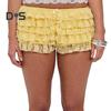 Women Summer Shorts Multi-layered Scattered Hem Ruffle Lace Trim Beach Shorts Lolita Style High Waist Ultra-short Shorts Daily Wear Sleep Shorts